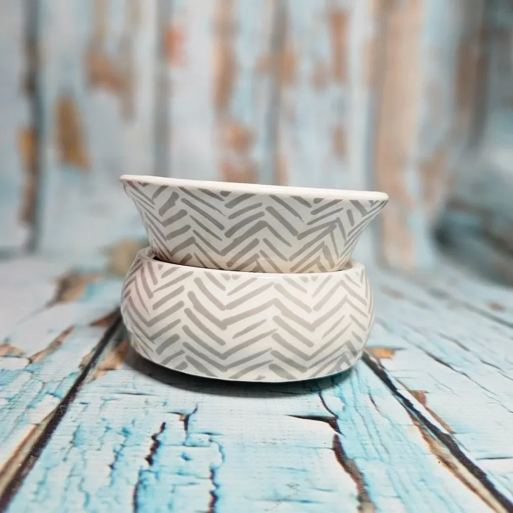 NEW Pink Zebra White Gray Chevron Simmer Pot Ceramic Wax Melt Warmer Decor
